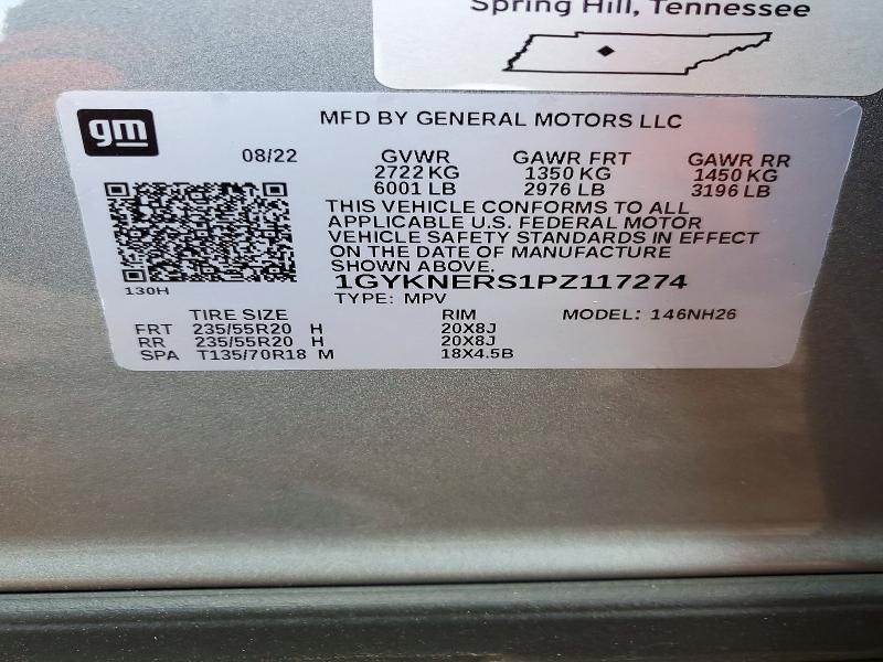 Auction sale of the 2023 Cadillac Xt5, vin: 1GYKNERS1PZ117274, lot number: 72146976