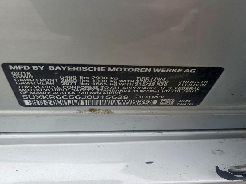 Aukcja sprzedaży 2018 Bmw X5, vin: 5UXKR6C56J0U15638, numer aukcji: 71288596