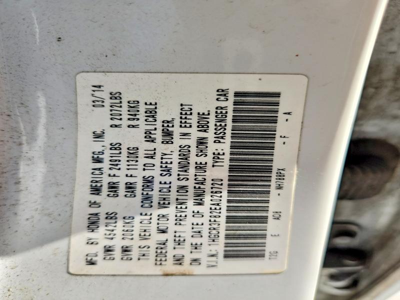 71991546 :رقم المزاد ، 1HGCR3F82EA026720 vin ، 2014 Honda Accord مزاد بيع