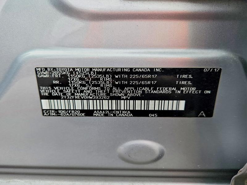 Aukcja sprzedaży 2017 Toyota Rav4, vin: 2T3ZFREV0HW393262, numer aukcji: 71579326