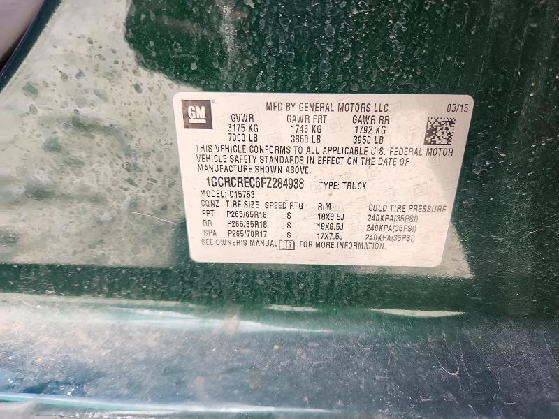 73452216 :رقم المزاد ، 1GCRCREC6FZ284938 vin ، 2015 Chevrolet Silverado مزاد بيع