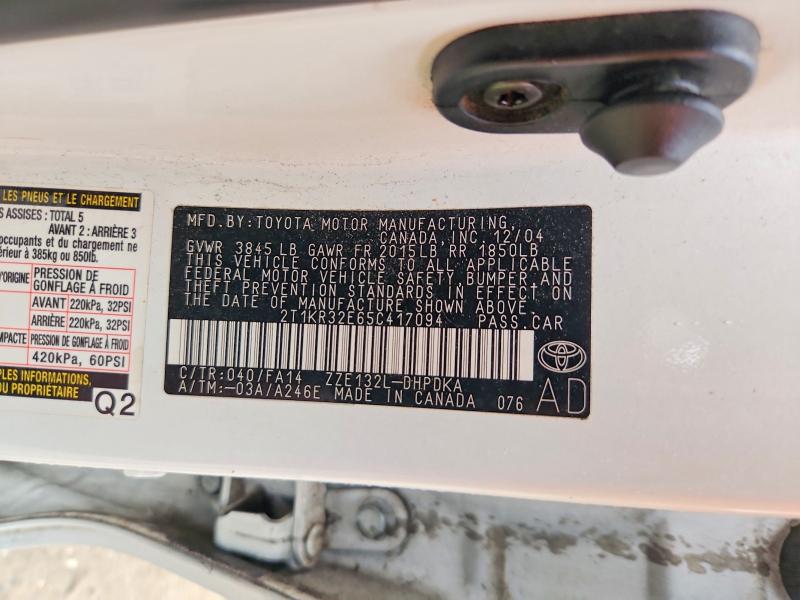 Aukcja sprzedaży 2005 Toyota Matrix, vin: 2T1KR32E65C417094, numer aukcji: 70849966