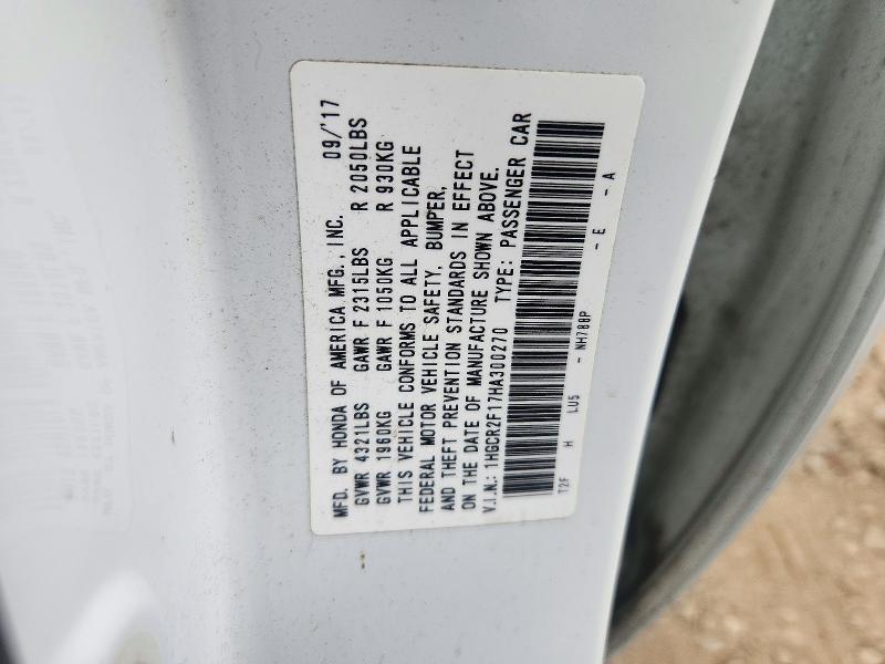 Продаж на аукціоні авто 2017 Honda Accord, vin: 1HGCR2F17HA300270, номер лоту: 72306826