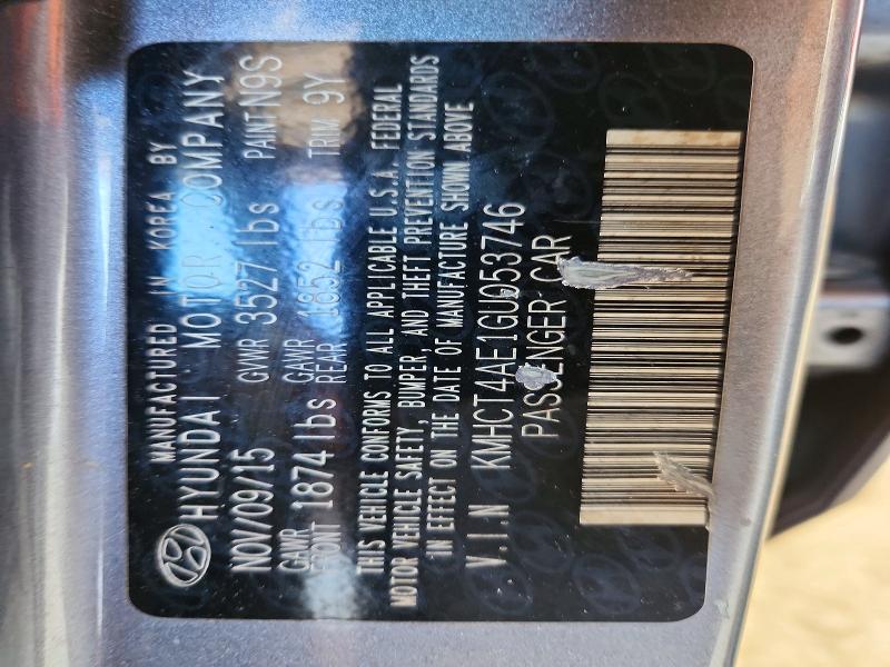 Продажа на аукционе авто 2016 Hyundai Accent, vin: KMHCT4AE1GU053746, номер лота: 72162096
