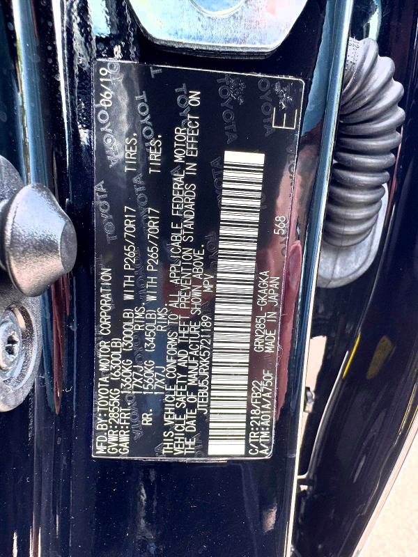 Aukcja sprzedaży 2019 Toyota 4runner, vin: JTEBU5JRXK5721189, numer aukcji: 71776676