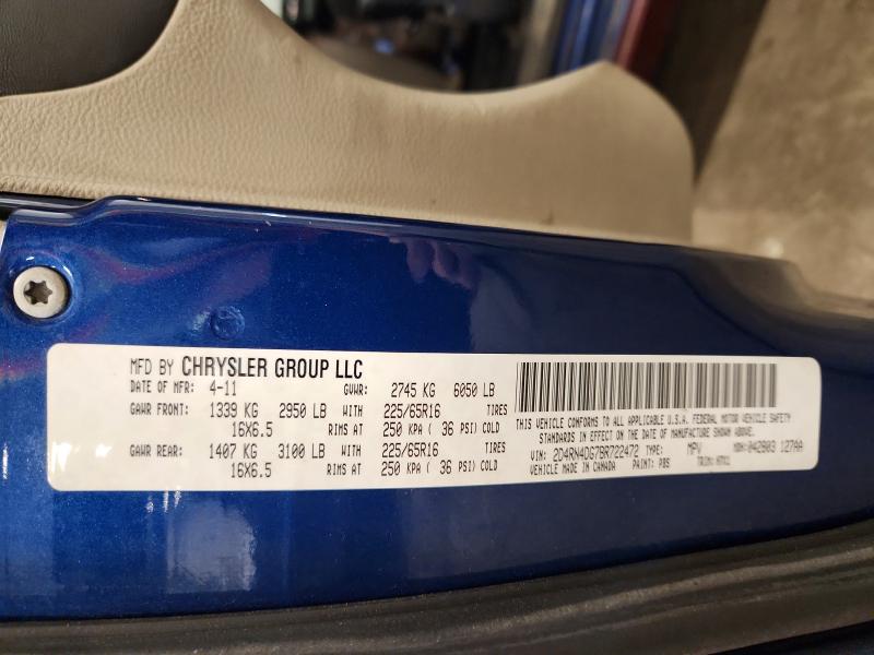 2011 Dodge Grand Caravan მანქანა იყიდება აუქციონზე, vin: 2D4RN4DG7BR722472, აუქციონის ნომერი: 71232516
