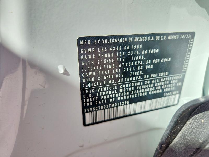 Продажа на аукционе авто 2026 Volkswagen Taos, vin: 3VV5C7B23TM015275, номер лота: 71295556