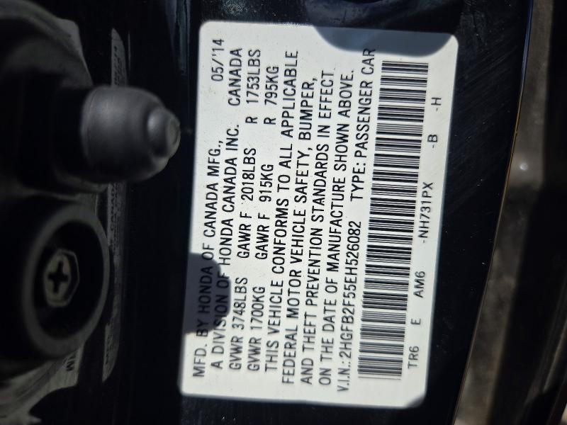 Aukcja sprzedaży 2014 Honda Civic, vin: 2HGFB2F55EH526082, numer aukcji: 71292366