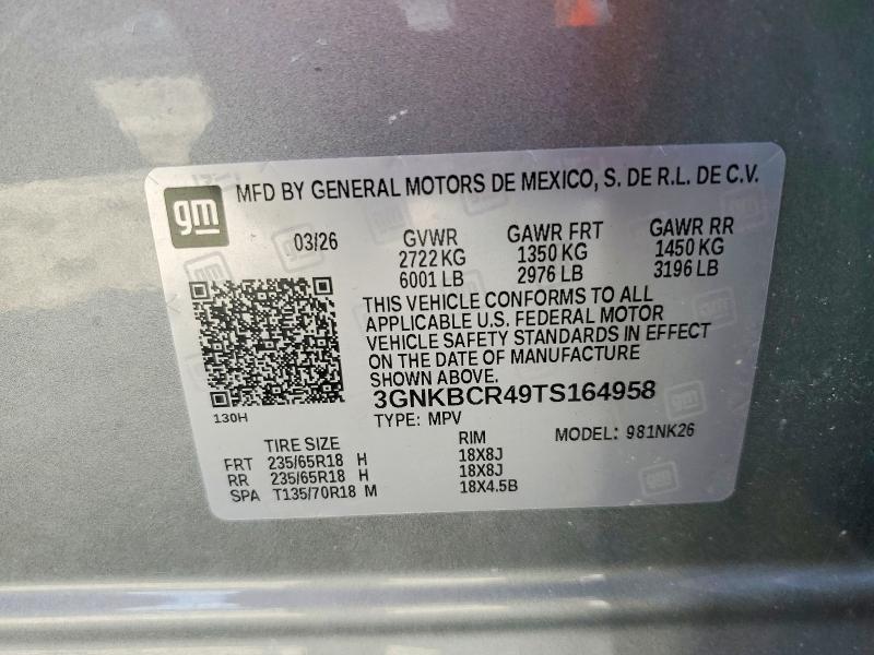 Aukcja sprzedaży 2026 Chevrolet Blazer, vin: 3GNKBCR49TS164958, numer aukcji: 71491016