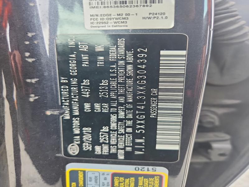 71098066 :رقم المزاد ، 5XXGT4L3XKG304392 vin ، 2019 Kia Optima مزاد بيع