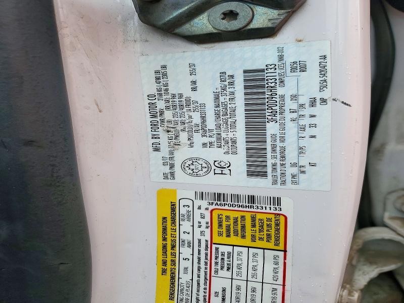 71559026 :رقم المزاد ، 3FA6P0D96HR331133 vin ، 2017 Ford Fusion مزاد بيع