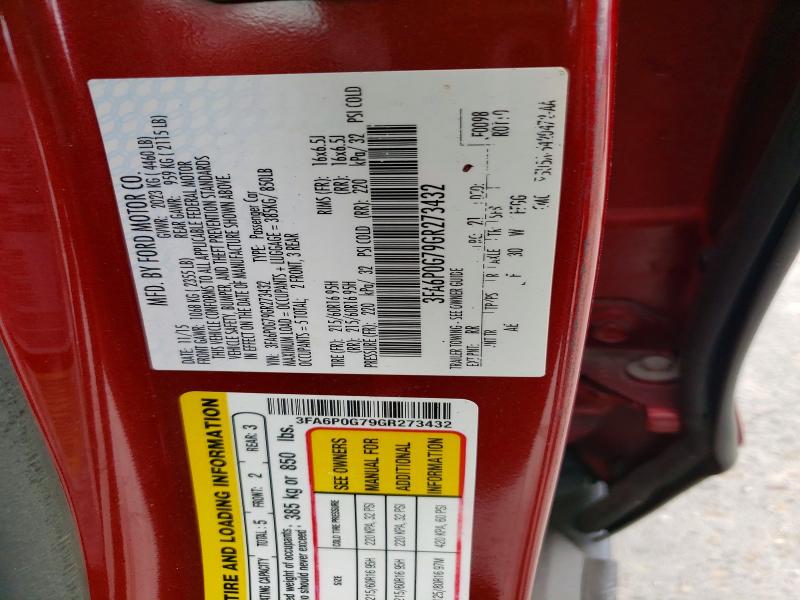 Aukcja sprzedaży 2016 Ford Fusion, vin: 3FA6P0G79GR273432, numer aukcji: 71949166