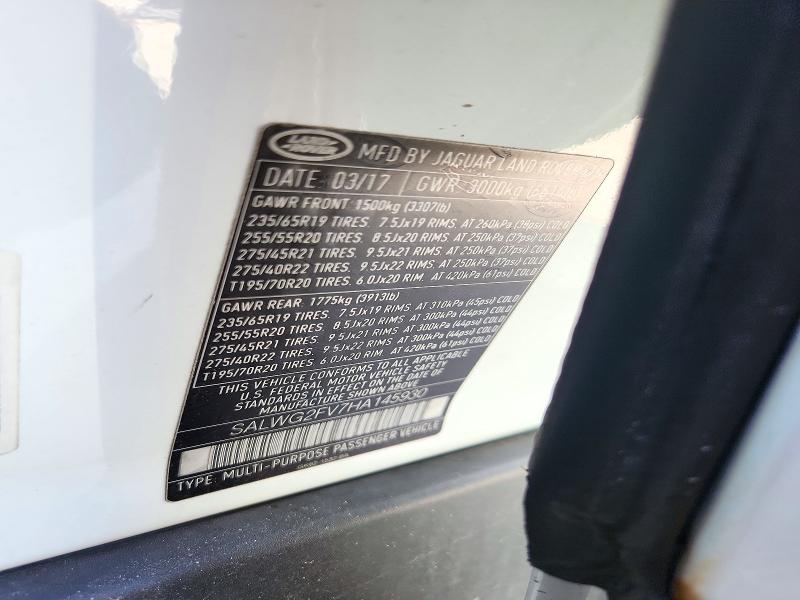 Продаж на аукціоні авто 2017 Land Rover Range Rover Sport, vin: SALWG2FV7HA145930, номер лоту: 72912646
