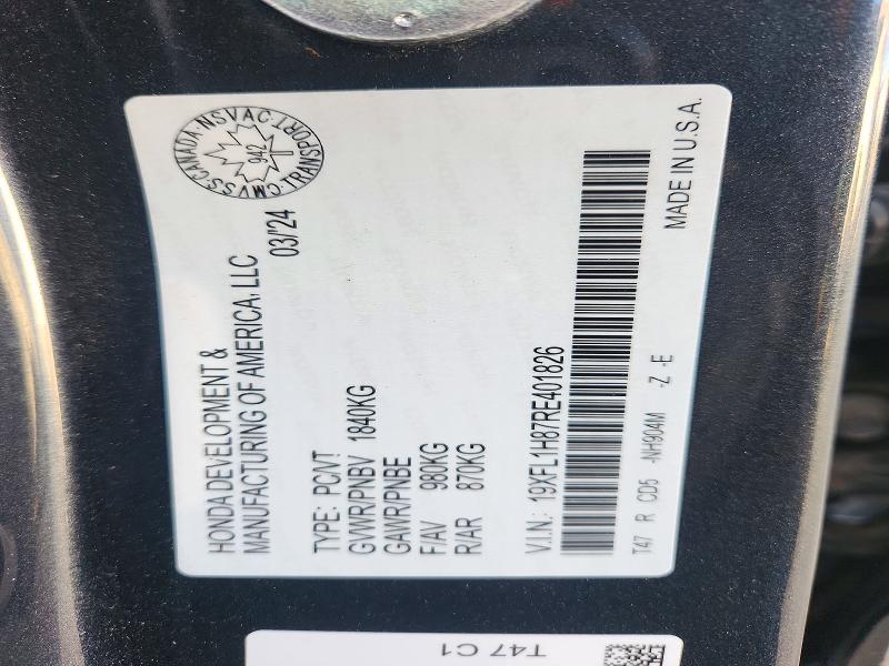 Aukcja sprzedaży 2024 Honda Civic, vin: 19XFL1H87RE401826, numer aukcji: 70800296