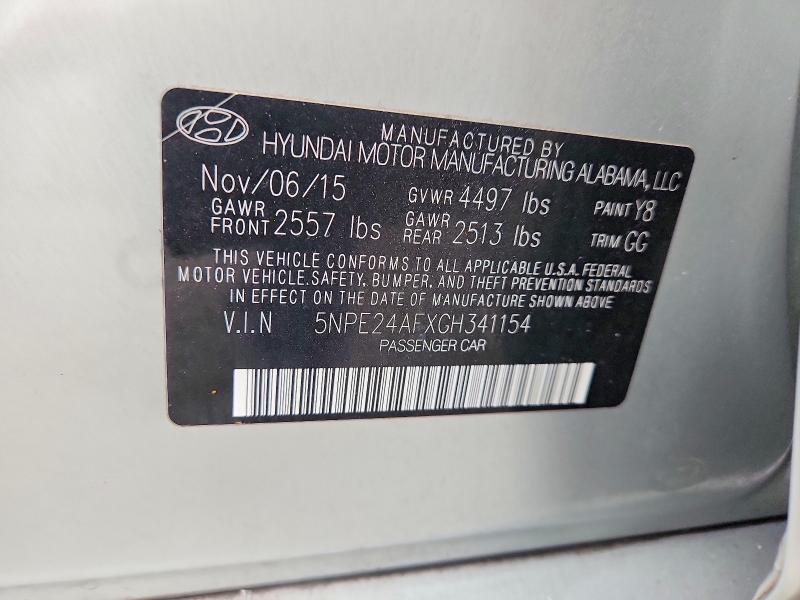 Aukcja sprzedaży 2016 Hyundai Sonata, vin: 5NPE24AFXGH341154, numer aukcji: 71014526