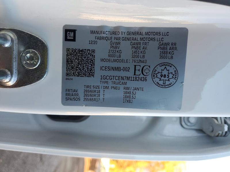 Продаж на аукціоні авто 2021 Chevrolet Colorado, vin: 1GCGTCEN7M1182436, номер лоту: 73247056