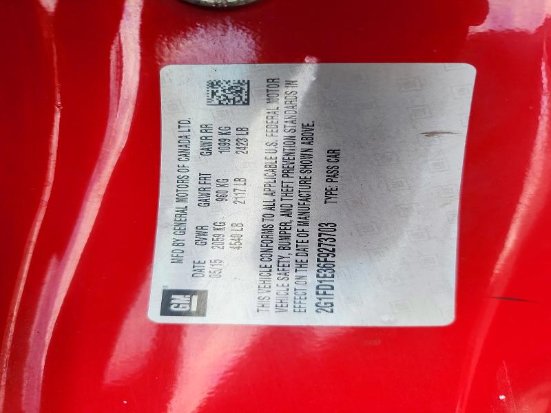 72683836 :رقم المزاد ، 2G1FD1E36F9273703 vin ، 2015 Chevrolet Camaro مزاد بيع