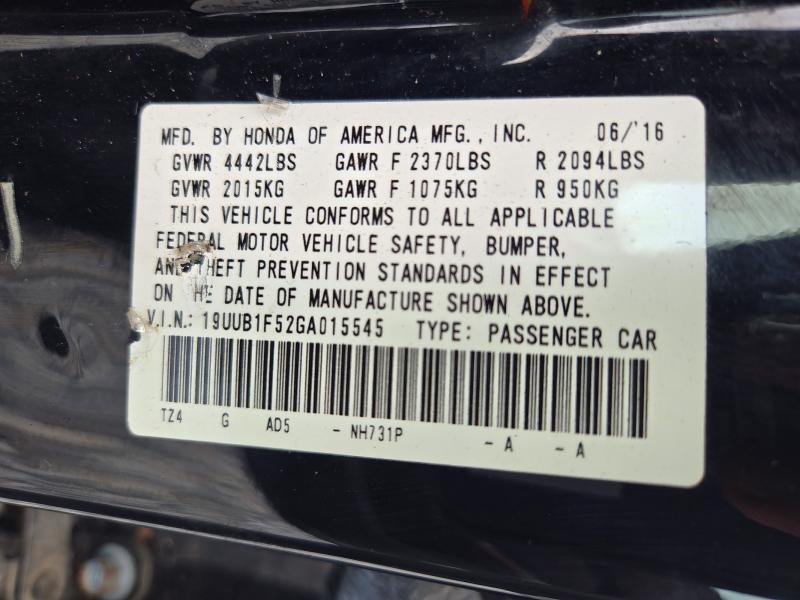 71837866 :رقم المزاد ، 19UUB1F52GA015545 vin ، 2016 Acura Tlx مزاد بيع