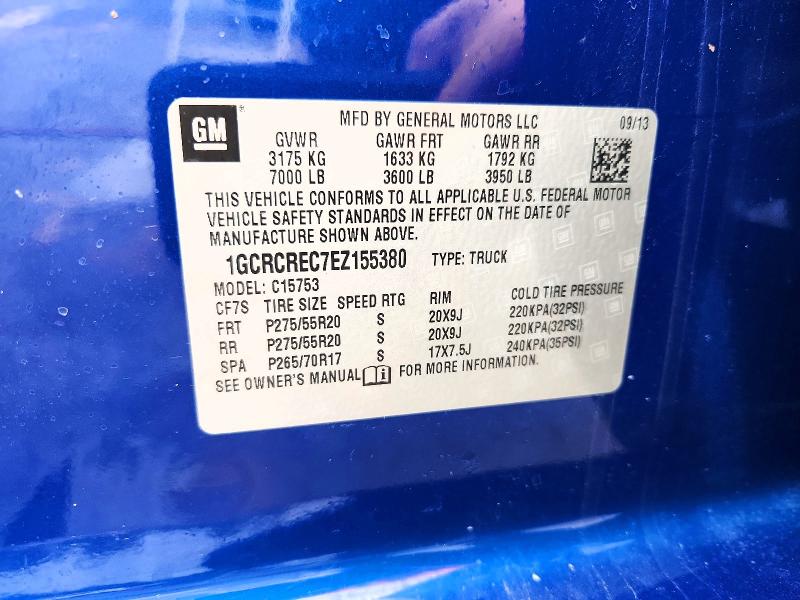 Aukcja sprzedaży 2014 Chevrolet Silverado, vin: 1GCRCREC7EZ155380, numer aukcji: 71396566