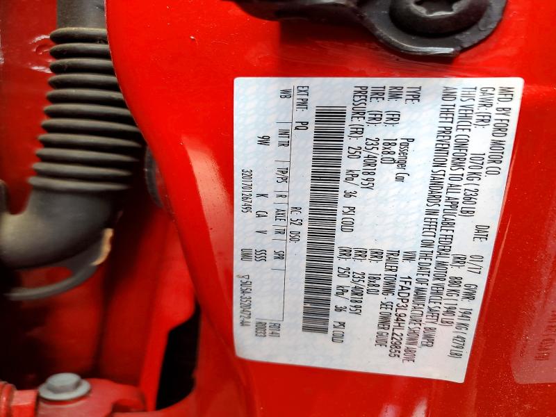 72375736 :رقم المزاد ، 1FADP3L94HL229855 vin ، 2017 Ford Focus مزاد بيع
