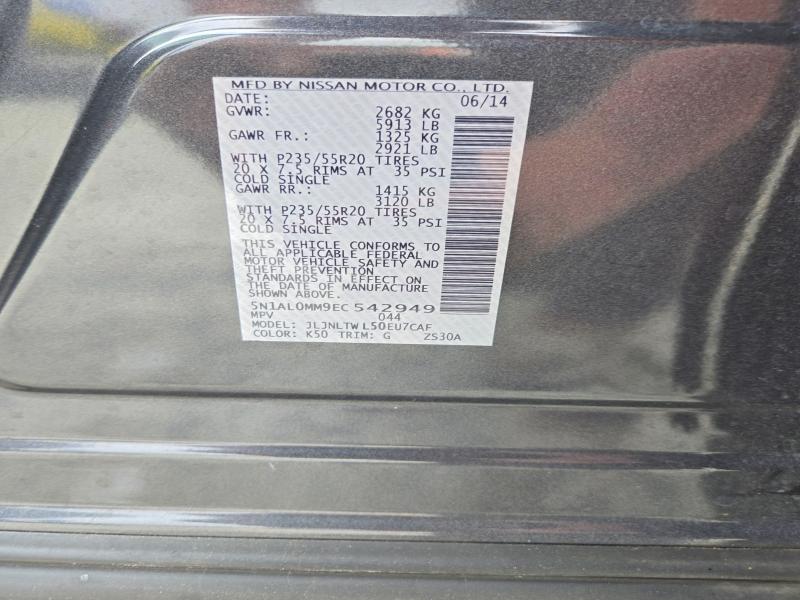 Продажа на аукционе авто 2014 Infiniti Qx60, vin: 5N1AL0MM9EC542949, номер лота: 71239996