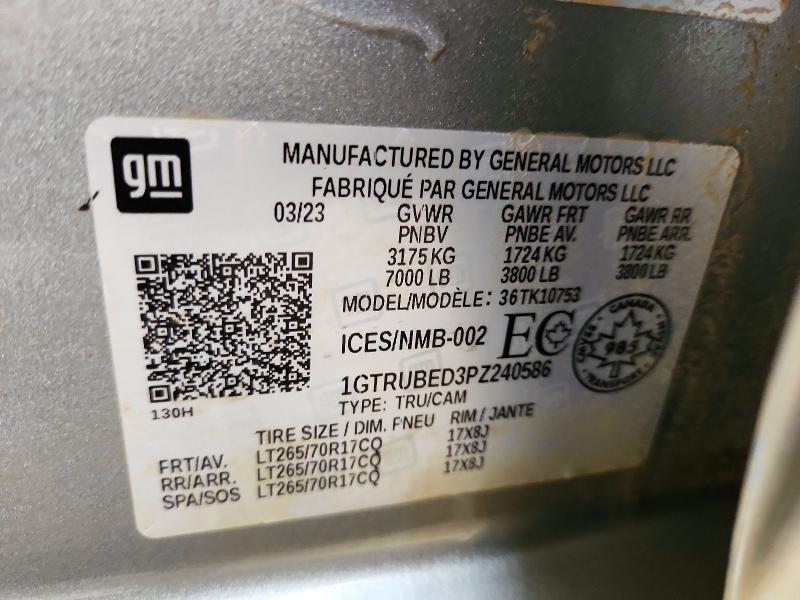 Продаж на аукціоні авто 2023 Gmc Sierra, vin: 1GTRUBED3PZ240586, номер лоту: 72757466