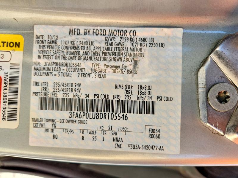 Aukcja sprzedaży 2013 Ford Fusion, vin: 3FA6P0LU8DR105546, numer aukcji: 71408526