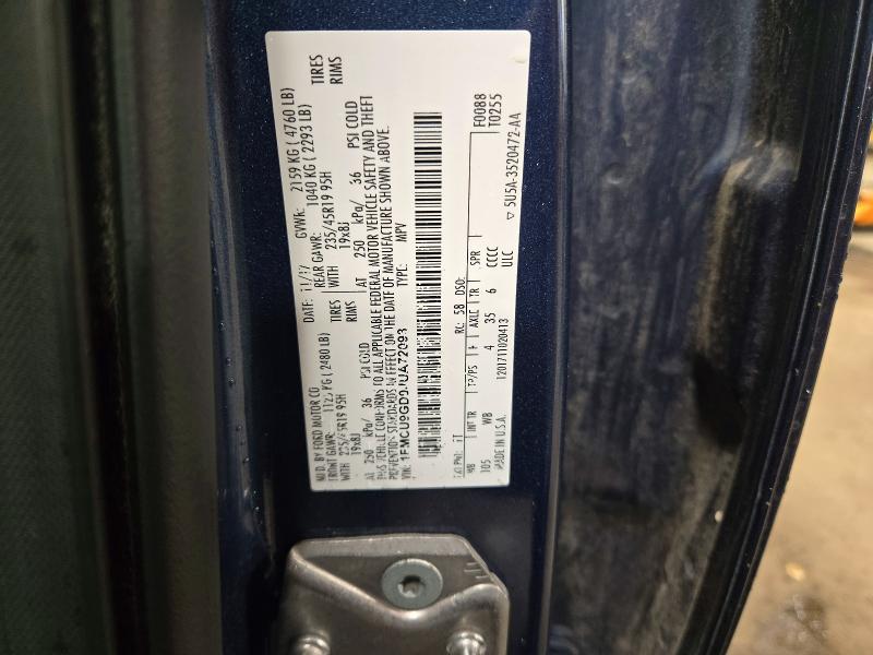 Продажа на аукционе авто 2018 Ford Escape, vin: 1FMCU9GD0JUA72093, номер лота: 73308286