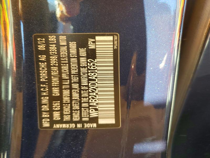 2013 Porsche Cayenne მანქანა იყიდება აუქციონზე, vin: WP1AB2A2XDLA81652, აუქციონის ნომერი: 71893636