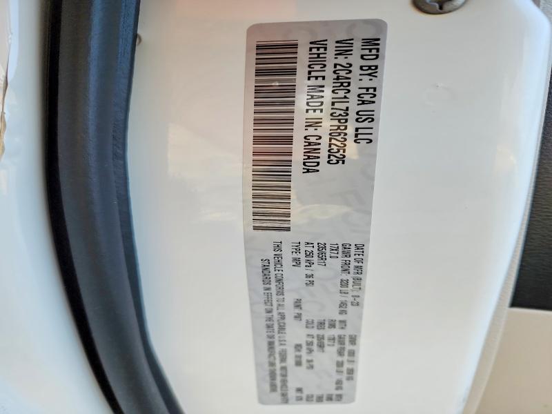 71105016 :رقم المزاد ، 2C4RC1L73PR622525 vin ، 2023 Chrysler Pacifica مزاد بيع