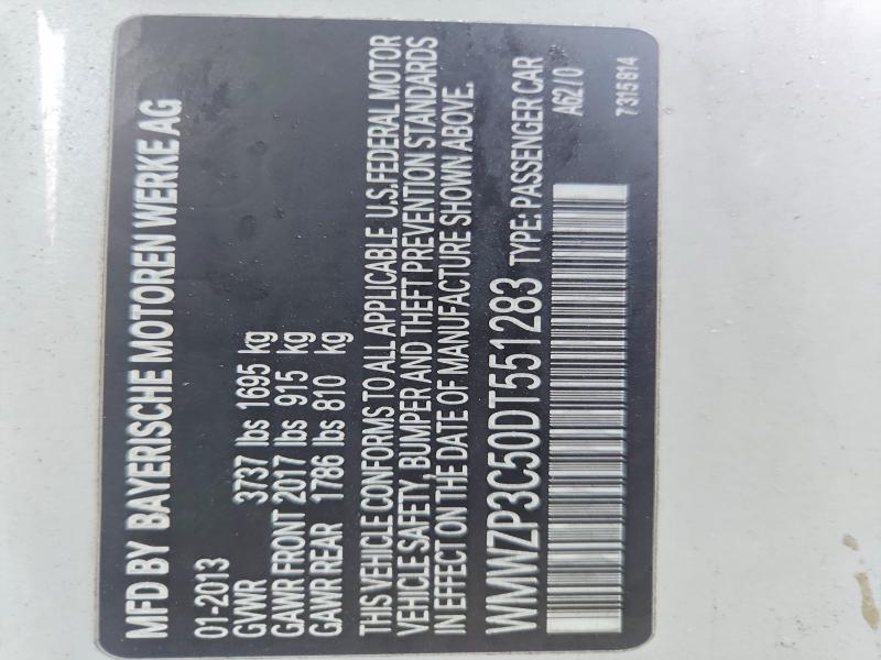 2013 Mini Cooper მანქანა იყიდება აუქციონზე, vin: WMWZP3C50DT551283, აუქციონის ნომერი: 71895706