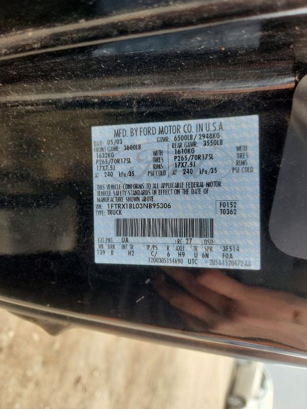 Продажа на аукционе авто 2003 Ford F150, vin: 1FTRX18L03NB95306, номер лота: 72242486