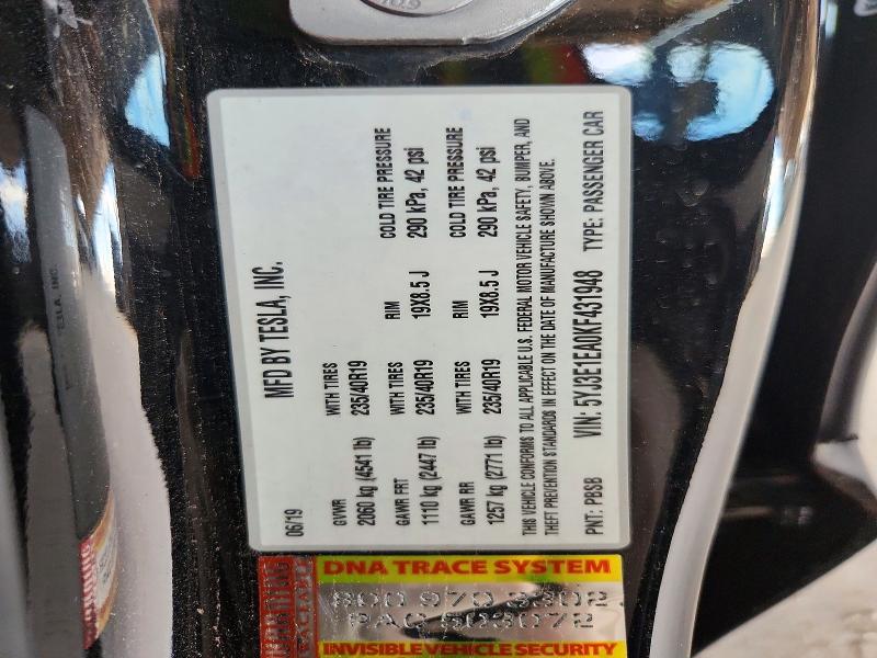 Продажа на аукционе авто 2019 Tesla Model 3, vin: 5YJ3E1EA0KF431948, номер лота: 72142726