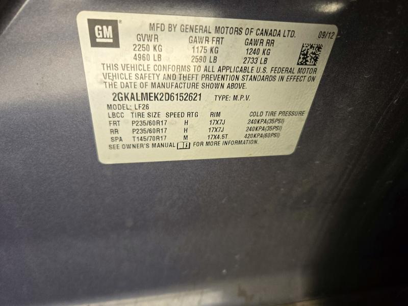 Продажа на аукционе авто 2013 Gmc Terrain, vin: 2GKALMEK2D6152621, номер лота: 72350376