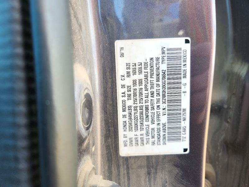 72386386 :رقم المزاد ، 3CZRM3H39GG706542 vin ، 2016 Honda Cr-v مزاد بيع