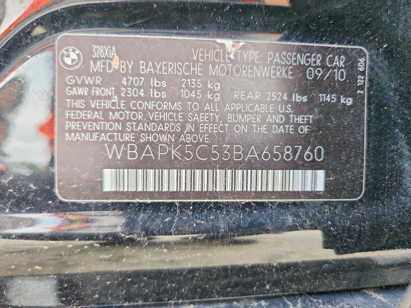 2011 Bmw 328 მანქანა იყიდება აუქციონზე, vin: WBAPK5C53BA658760, აუქციონის ნომერი: 70068876