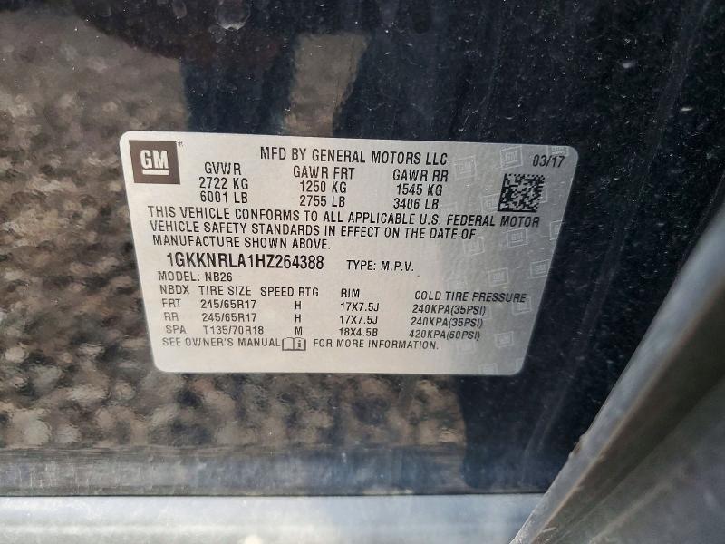 Продажа на аукционе авто 2017 Gmc Acadia, vin: 1GKKNRLA1HZ264388, номер лота: 71865736