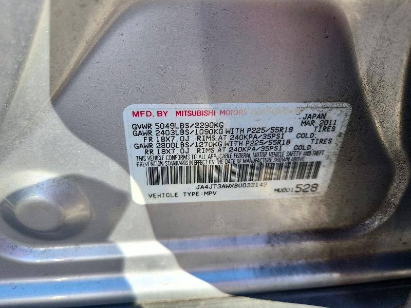 Auction sale of the 2011 Mitsubishi Outlander, vin: JA4JT3AWXBU033142, lot number: 73833136