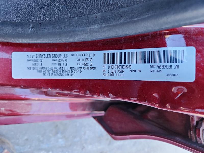 73348606 :رقم المزاد ، 1C3CCCAB3FN630083 vin ، 2015 Chrysler 200 مزاد بيع