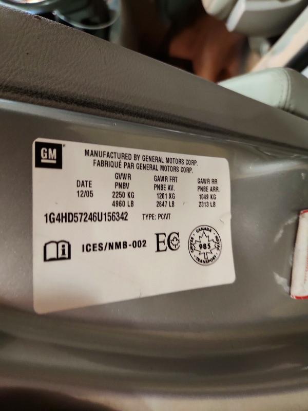 Aukcja sprzedaży 2006 Buick Lucerne, vin: 1G4HD57246U156342, numer aukcji: 72915316