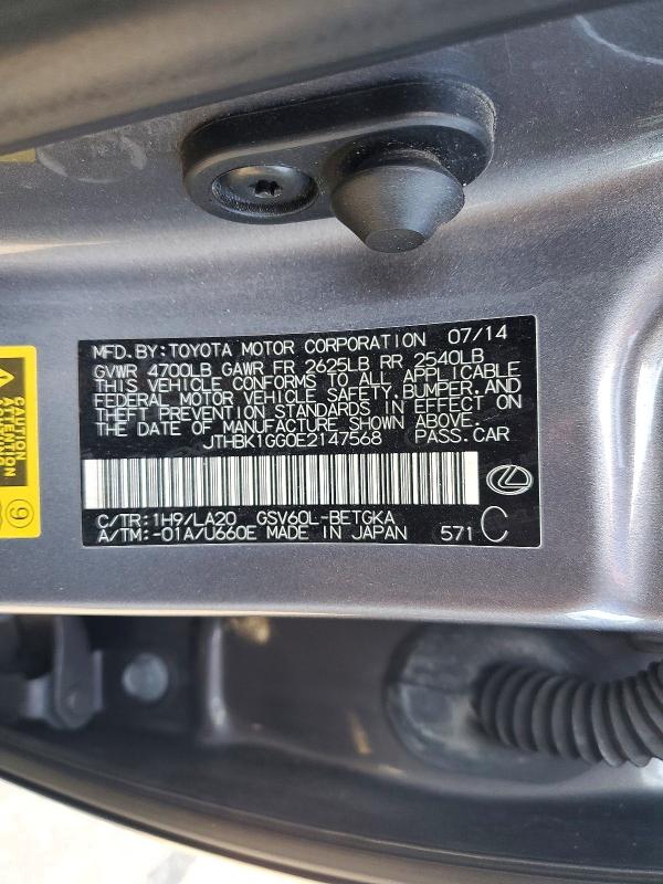Продажа на аукционе авто 2014 Lexus Es, vin: JTHBK1GG0E2147568, номер лота: 72639716