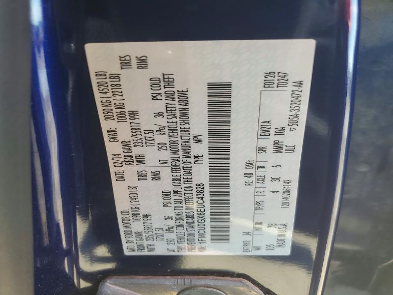 Продаж на аукціоні авто 2014 Ford Escape, vin: 1FMCU0GX6EUC43828, номер лоту: 72020436