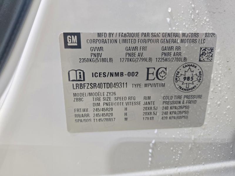 Продажа на аукционе авто 2026 Buick Envision, vin: LRBFZSR40TD049311, номер лота: 70358366
