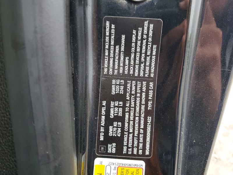 Продажа на аукционе авто 2017 Buick Cascada, vin: W04WH3N50HG021422, номер лота: 72839946