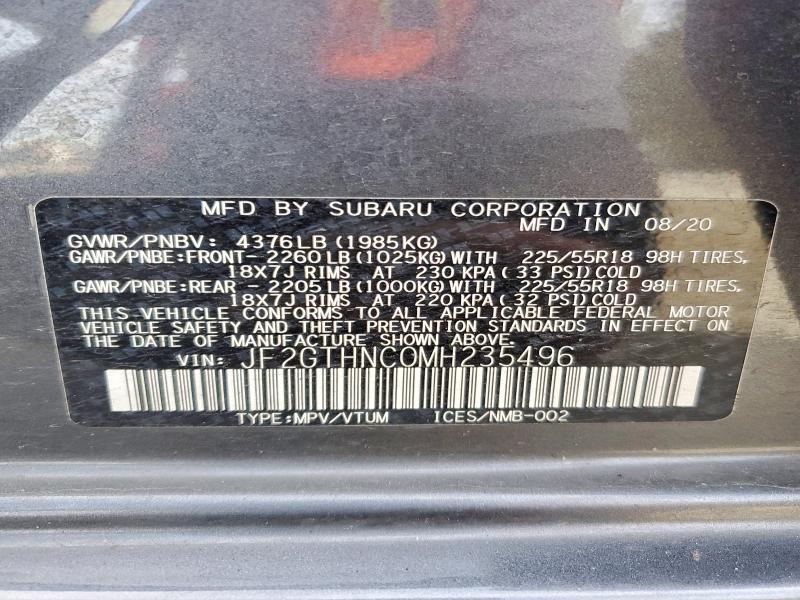 Aukcja sprzedaży 2021 Subaru Crosstrek, vin: JF2GTHNC0MH235496, numer aukcji: 70681306