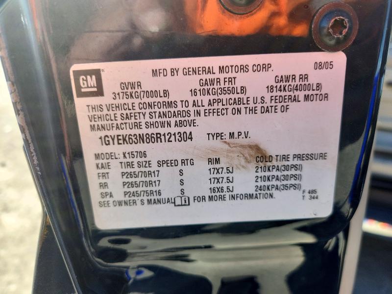 Продажа на аукционе авто 2006 Cadillac Escalade, vin: 1GYEK63N86R121304, номер лота: 72121086