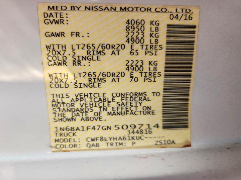 Продажа на аукционе авто 2016 Nissan Titan Xd, vin: 1N6BA1F47GN509714, номер лота: 71758566