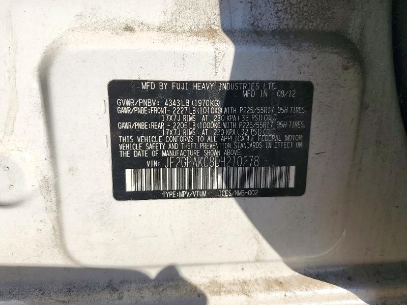 Продажа на аукционе авто 2013 Subaru Xv Crosstrek, vin: JF2GPAKC8DH210278, номер лота: 71204596