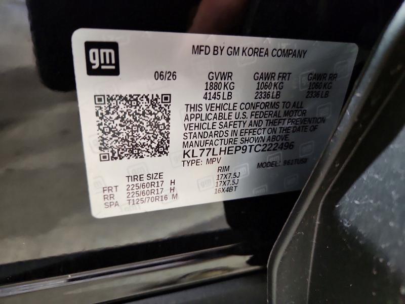 Aukcja sprzedaży 2026 Chevrolet Trax, vin: KL77LHEP9TC222496, numer aukcji: 72580516