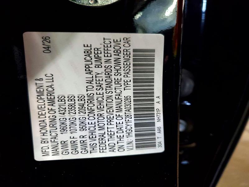 Продажа на аукционе авто 2026 Honda Accord, vin: 1HGCY1F28TA030285, номер лота: 71199856